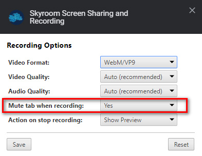 افزونه Skyroom Screen Sharing and Recording