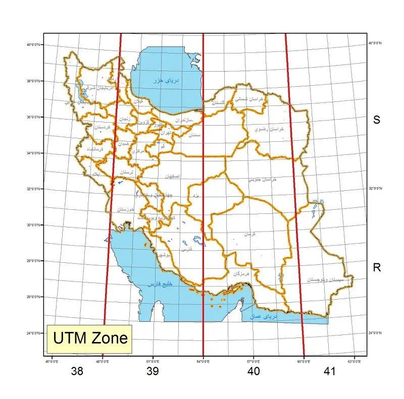 نقشه UTM ایران