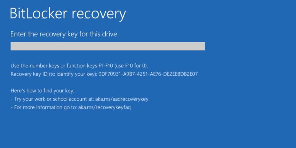 صفحه BitLocker Recovery